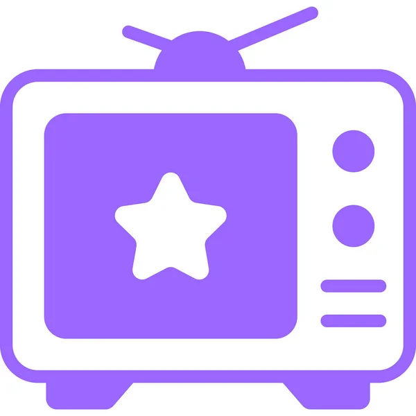 Televisión Púrpura Icono Línea Diseño Vectores Icono Del Día Independencia — Vector de stock