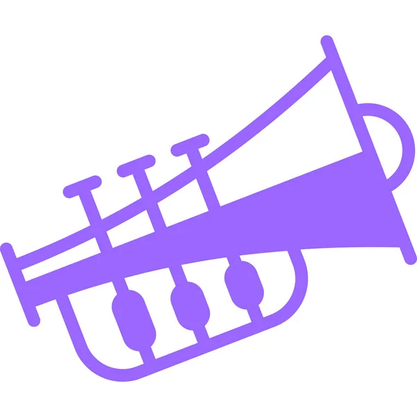 Trumpet Horn Lila Linje Ikon Vektor Design Usa Självständighet Dag — Stock vektor