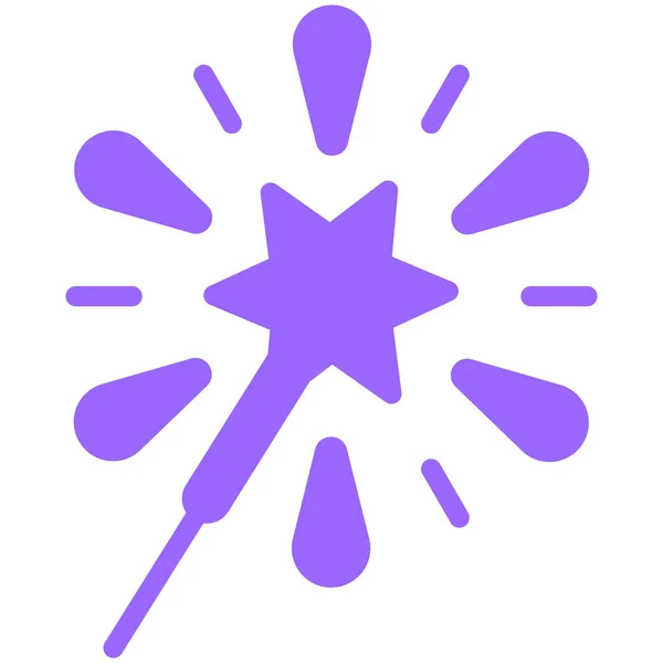 Фейерверк Фейерверк Фиолетовый Значок Линии Векторный Дизайн Сша День Независимости — стоковый вектор