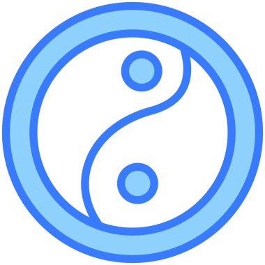 barış sembolü mavi dış hat simgesi, izole vektör tasarımı