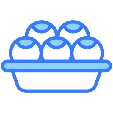 Laddu, tatlı mavi dış hat simgesi, izole vektör tasarımı