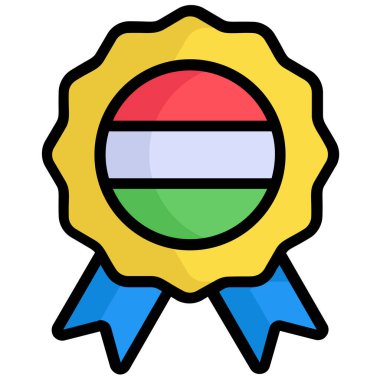 rozet renkli çizgi simgesi izole edildi