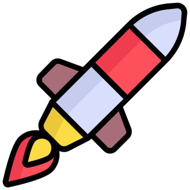 füze renkli çizgi simgesi izole edildi 