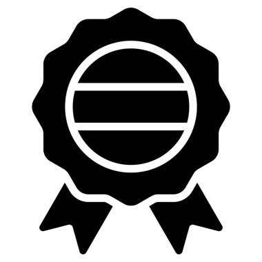 Rozet, ödül siyah simgesi izole