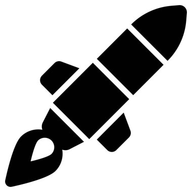 füze simgesi, siyah simge izole edildi