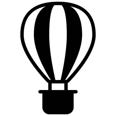 hava balonu siyah simgesi izole