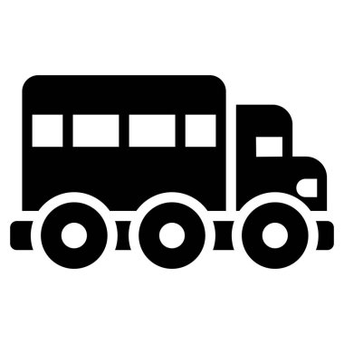 bus simgesi, siyah simge izole edildi