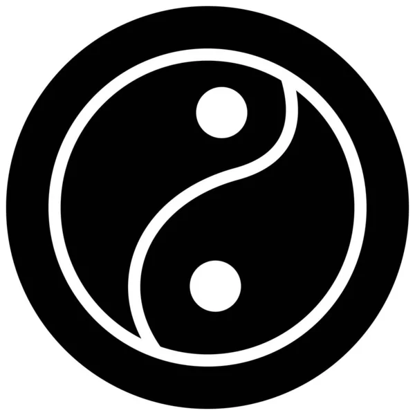 Friedenssymbol Schwarze Ikone Isoliert — Stockvektor