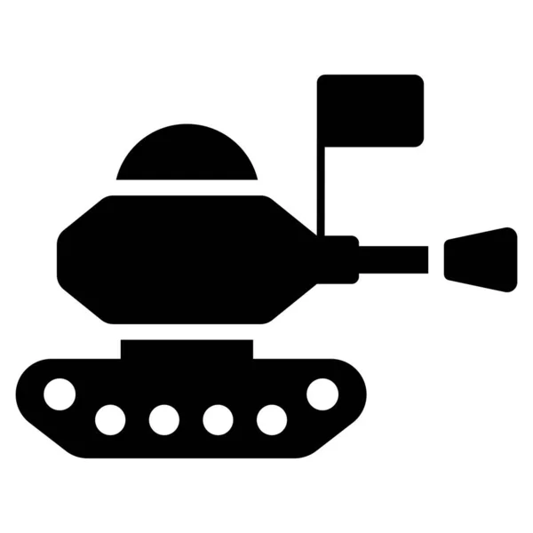 Army Tank Black Icon Isolated — Stock Vector