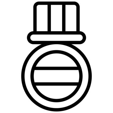 Hint madalya çizgisi simgesi izole edildi