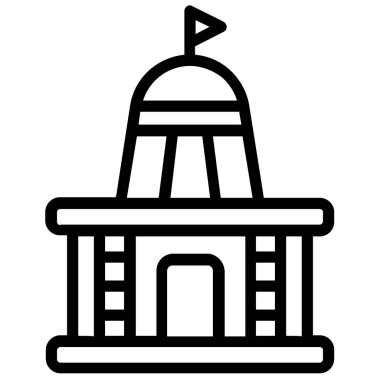 Mandir ana hatları simgesi izole edildi .            