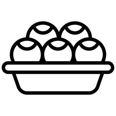 Laddu, tatlı çizgi simgesi izole edildi