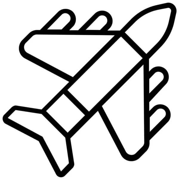 Flygplansikon Linjeikon Isolerad — Stock vektor