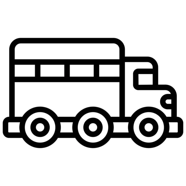 Icono Bus Icono Línea Aislado — Vector de stock