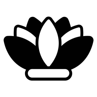 çiçek simgesi, siyah simge izole