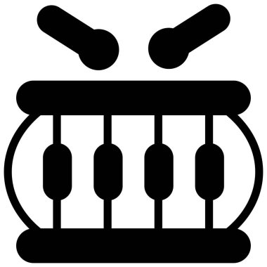 davul simgesi, siyah simge izole edildi