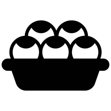 Laddu, tatlılar siyah ikon izole edildi.