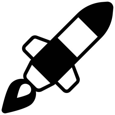 füze simgesi siyah simgesi izole edildi