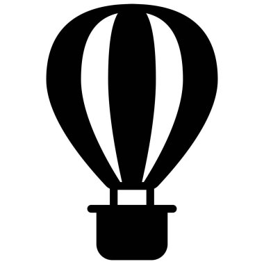 hava balonu siyah simgesi izole