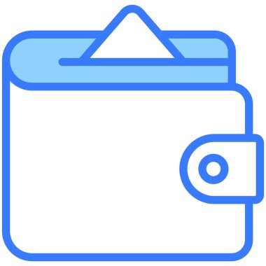 Cüzdan mavi çizgi simgesi, Kara Cuma kabartma tarzı mağaza veya market alışverişi, dükkan satış simgesi tasarımı.