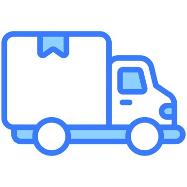 Teslimat mavi çizgi simgesi, Kara Cuma kabartma tarzı mağaza veya market alışverişi, dükkan satış ikonu tasarımı. 