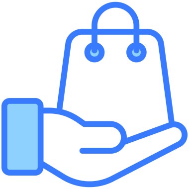 Mavi çizgi simgesi, Kara Cuma kabartma tarzı mağaza veya market alışverişi, satış simgesi tasarımı satın al.