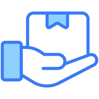 Teslimat mavi çizgi simgesi, Kara Cuma kabartma tarzı mağaza veya market alışverişi, dükkan satış ikonu tasarımı.