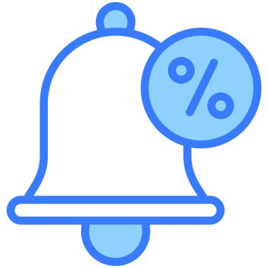 İndirim uyarısı mavi çizgi simgesi, Kara Cuma kabartma stili ya da market alışverişi, satış simgesi tasarımı.