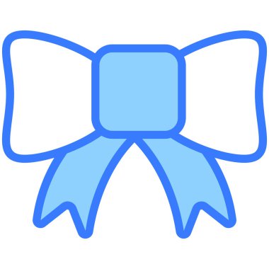 Bowknot mavi çizgi simgesi, Kara Cuma kabartma stili ya da market alışverişi, mağaza satış simgesi tasarımı.