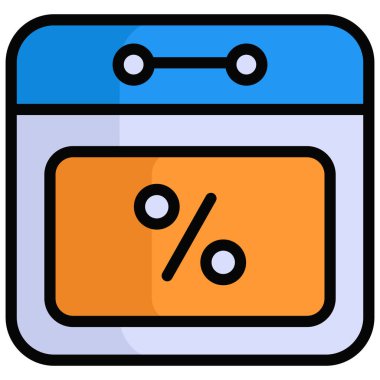 İndirim tarihi doldurulmuş satır biçimi, Kara Cuma alışverişi, indirim simgesi tasarımı.