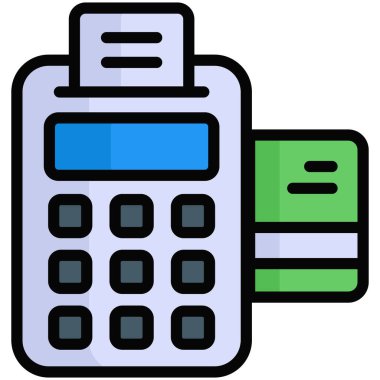 POS doldurulmuş çizgi tarzı, Kara Cuma alışverişi, indirimli simge tasarımı.