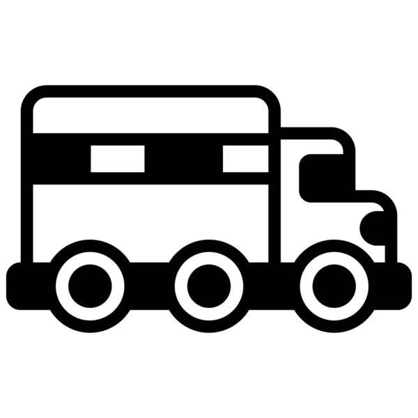 Icona Del Bus Icona Nera Isolata — Vettoriale Stock