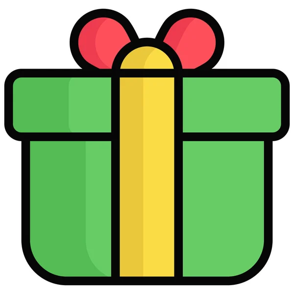 Gift Box Filled Line Style Black Friday Shopping Sale Icon — Stock Vector