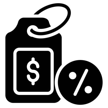 Fiyat indirimi. Kara Cuma kabartma stili ya da market alışverişi, satış ikonu tasarımı. 