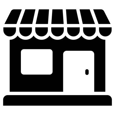 Mağaza. Kara Cuma kabartma stili ya da market alışverişi, satış ikonu tasarımı. 