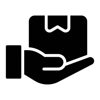 Teslimat. Kara Cuma kabartma stili ya da market alışverişi, satış ikonu tasarımı. 