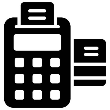 POS. Kara Cuma kabartma stili ya da market alışverişi, satış ikonu tasarımı. 