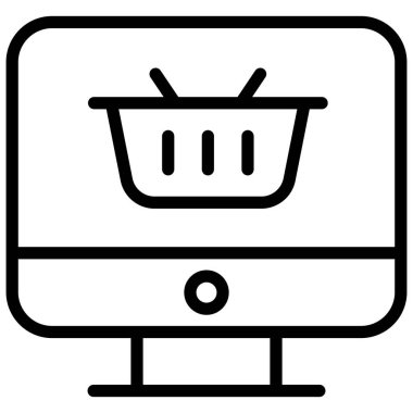 İnternetten alışveriş. Kara Cuma tarzı ya da market alışverişi, satış ikonu tasarımı. 