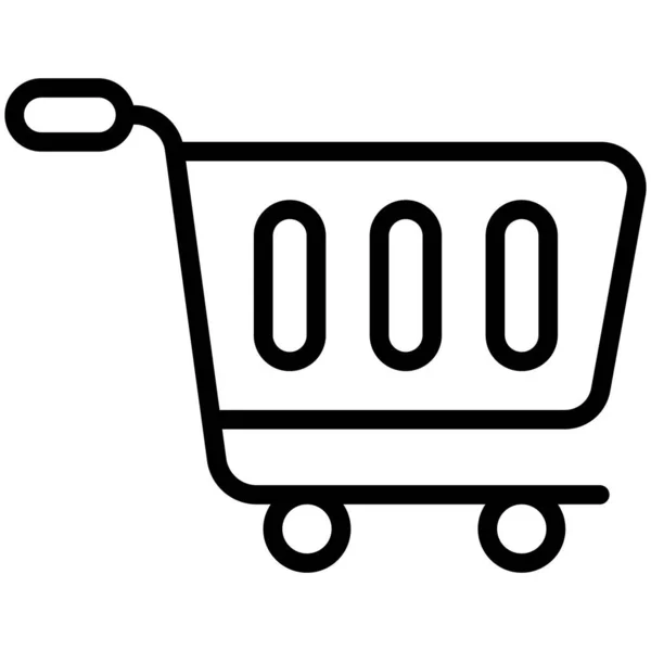 Shopping Cart Line Style Venerdì Nero Shopping Vendita Icon Design — Vettoriale Stock