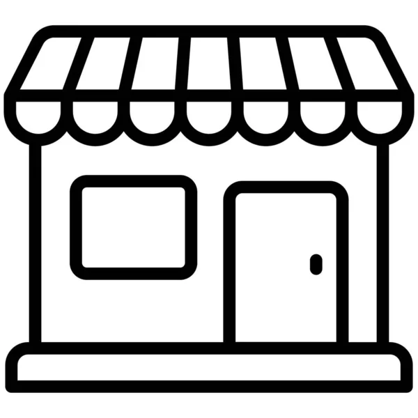 Butik Linje Stil Black Friday Shopping Försäljning Ikon Design — Stock vektor