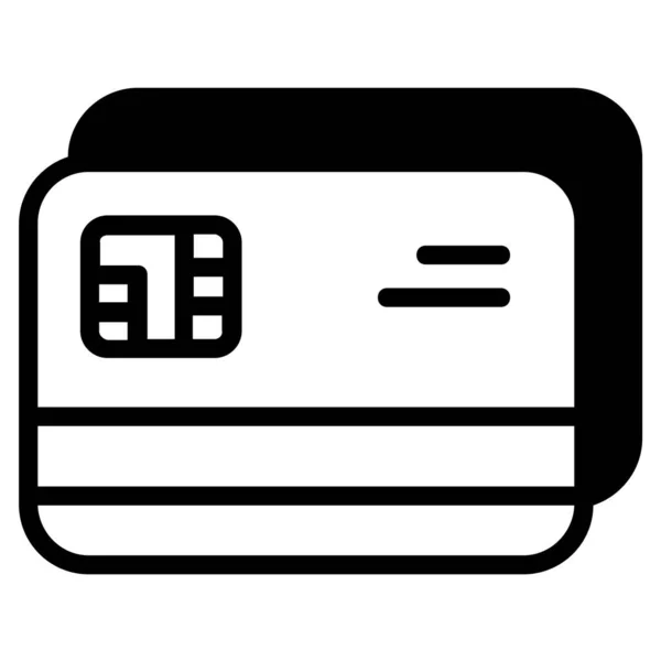 Kreditkarte Schwarz Gefüllte Zeile Symbol Black Friday Glyph Stil Geschäft — Stockvektor