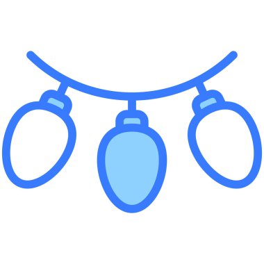 Işıklar ikonu, Noel ve kutlamalar. Taslak sembol koleksiyonu. Düzenlenebilir vektör Tasarımı