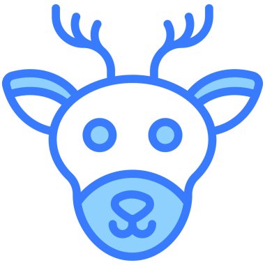 Ren geyiği ikonu, Noel ve kutlamalar. Taslak sembol koleksiyonu. Düzenlenebilir vektör Tasarımı