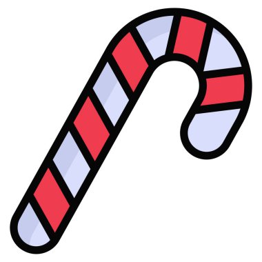 Şeker kamışı ikonu, Noel ve kutlamalar. Renk Dış Hattı sembol koleksiyonu. Düzenlenebilir vektör Tasarımı