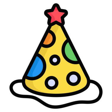 Kap ikonu, Noel ve kutlamalar. Renk Dış Hattı sembol koleksiyonu. Düzenlenebilir vektör Tasarımı