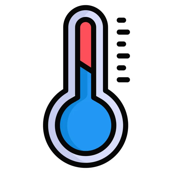 Temperaturikon Jul Och Fest Färg Skissera Symbol Samling Redigerbar Vektordesign — Stock vektor