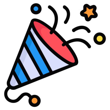 Havai fişek ikonu, Noel ve kutlamalar. Renk Dış Hattı sembol koleksiyonu. Düzenlenebilir vektör Tasarımı