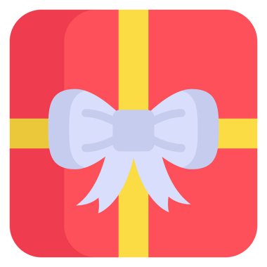 Hediye ikonu, Noel ve kutlamalar. düz sembol koleksiyonu. Düzenlenebilir vektör Tasarımı