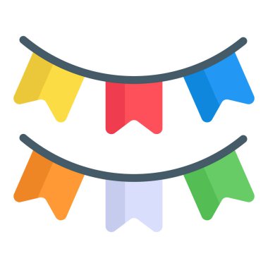 Dekorasyon ikonu, Noel ve kutlamalar. düz sembol koleksiyonu. Düzenlenebilir vektör Tasarımı