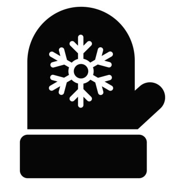 Mitten ikonu, Noel ve kutlamalar. Sembol koleksiyonu. Düzenlenebilir vektör Tasarımı